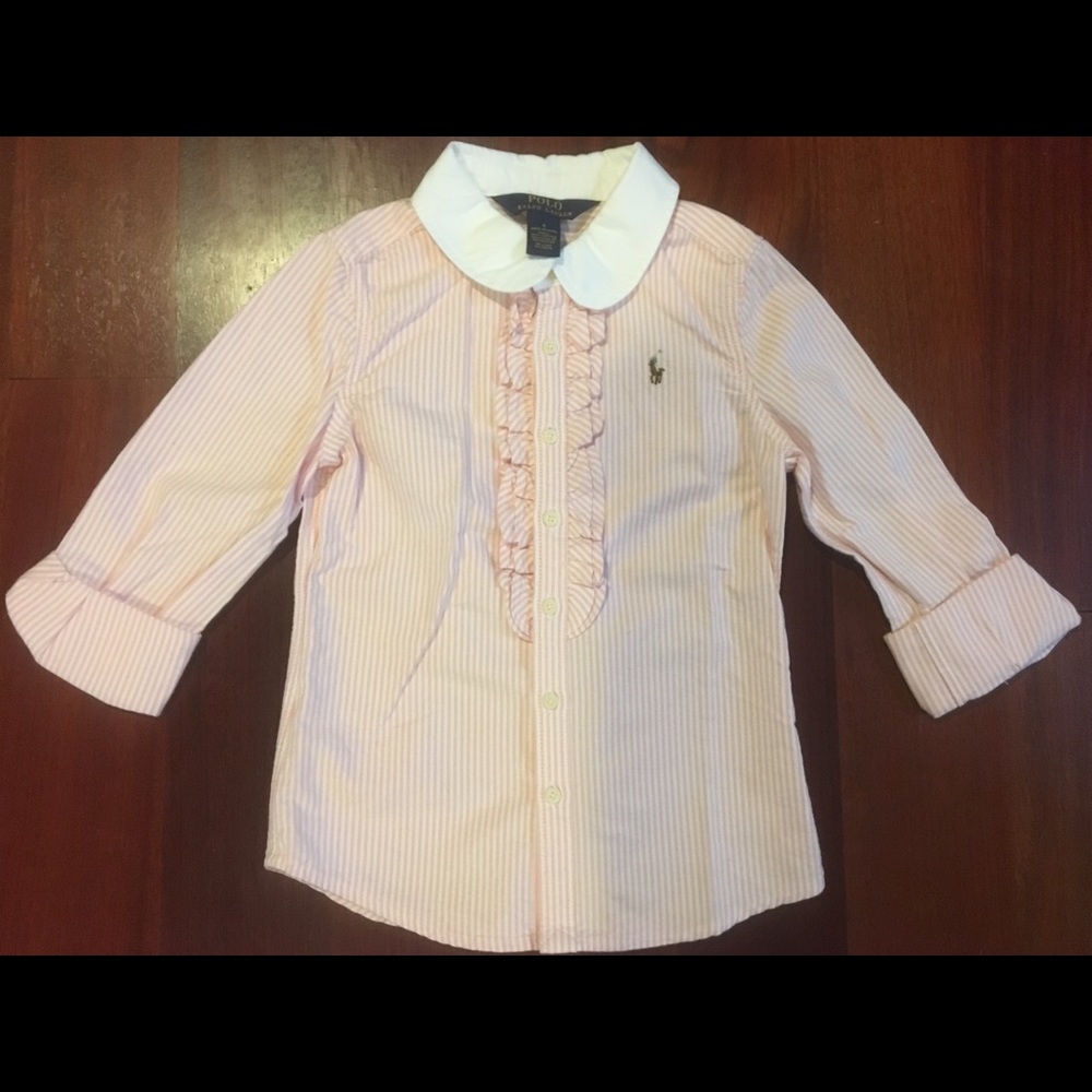 Girls size 6 ruffled collar Ralph Lauren polo